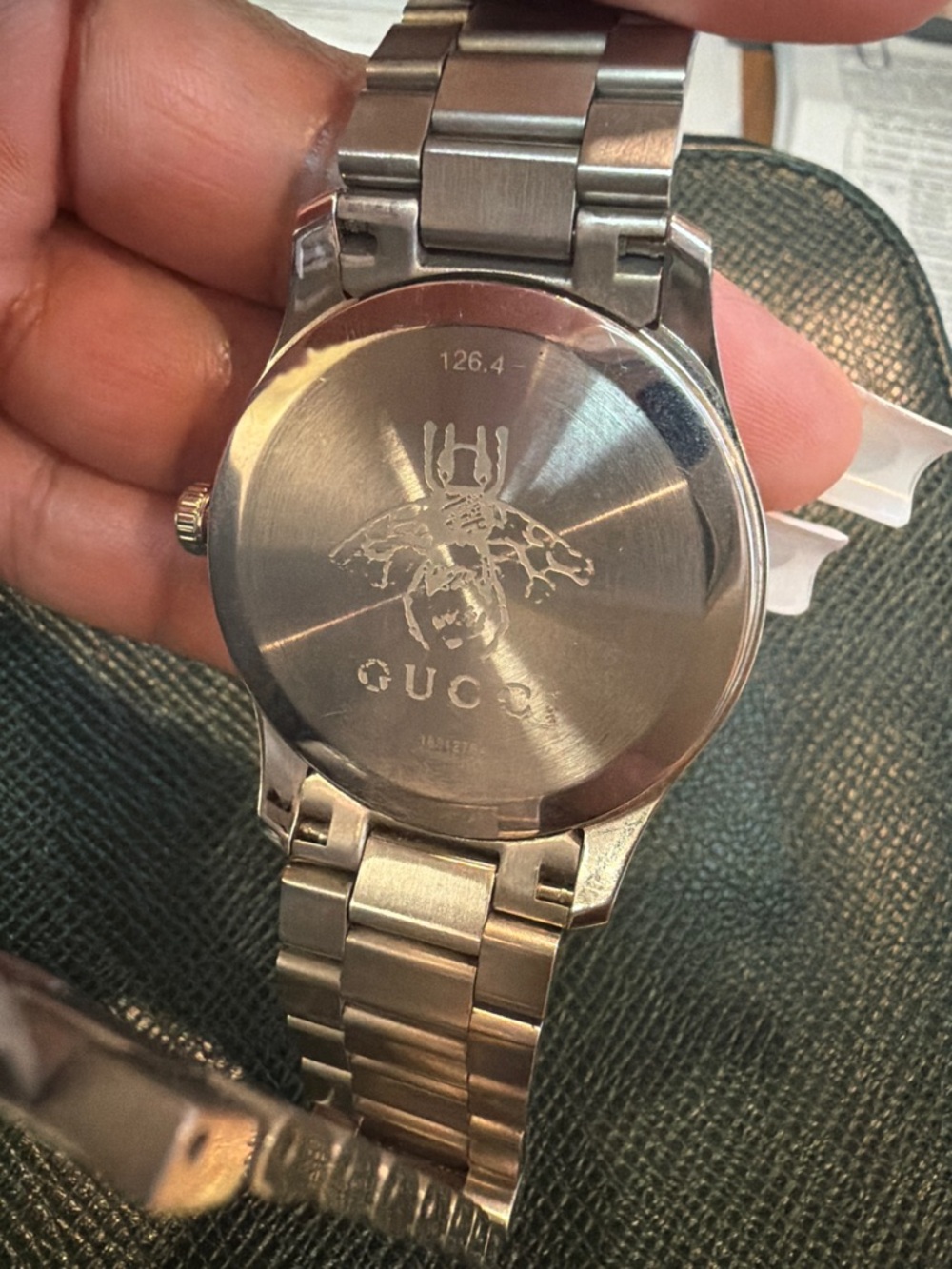 Gucci Silver Tone Watch with Red & Black Snake Dial - Picture 2 of 3